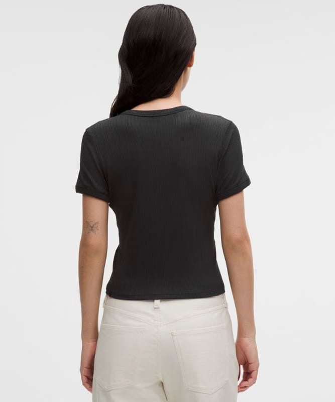 lululemon Hold Tight Micro-Rib Straight-Hem T-Shirt - Black