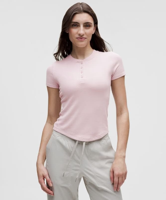 lululemon Hold Tight Short-Sleeve Henley - Porcelain Pink