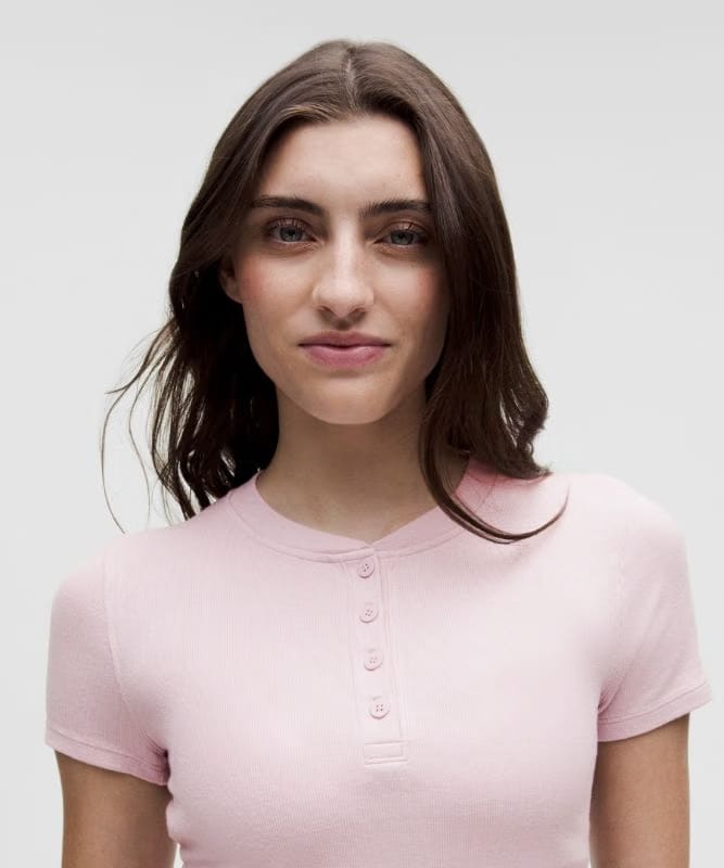 lululemon Hold Tight Short-Sleeve Henley - Porcelain Pink