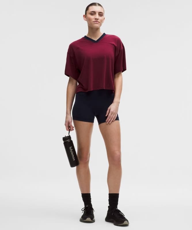 lululemon Jersey Training V-Neck T-Shirt - Burgundy Bay/True Navy