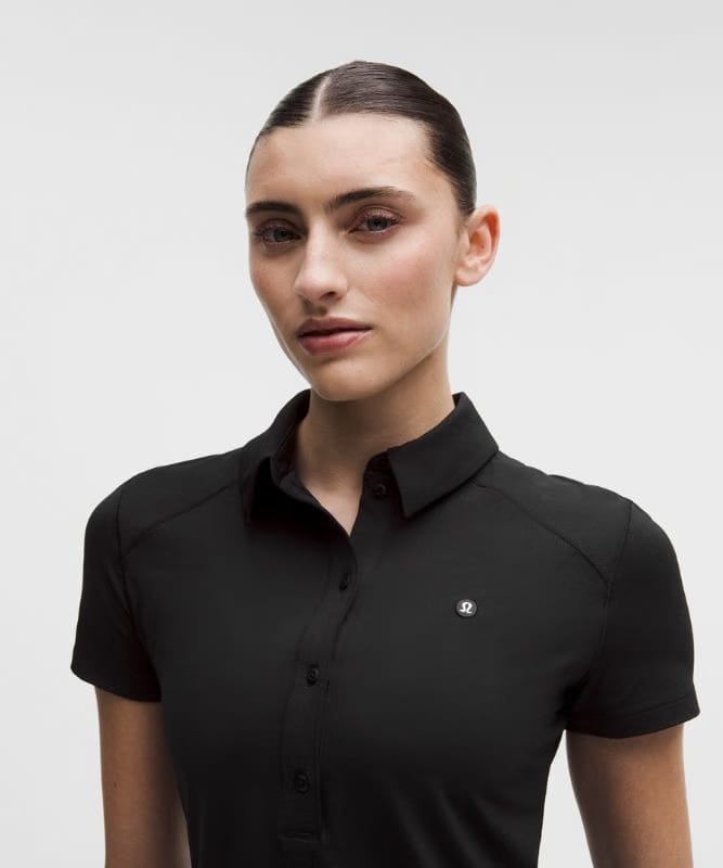 lululemon Quick-Dry Short-Sleeve Polo Shirt *Straight Hem - Black