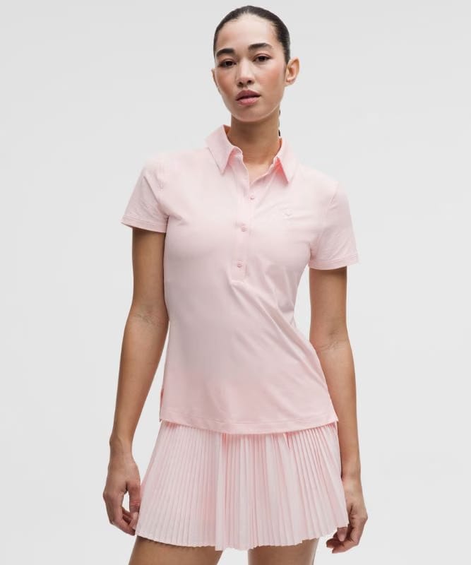 lululemon Quick-Dry Short-Sleeve Polo Shirt *Straight Hem - Pink Pearl