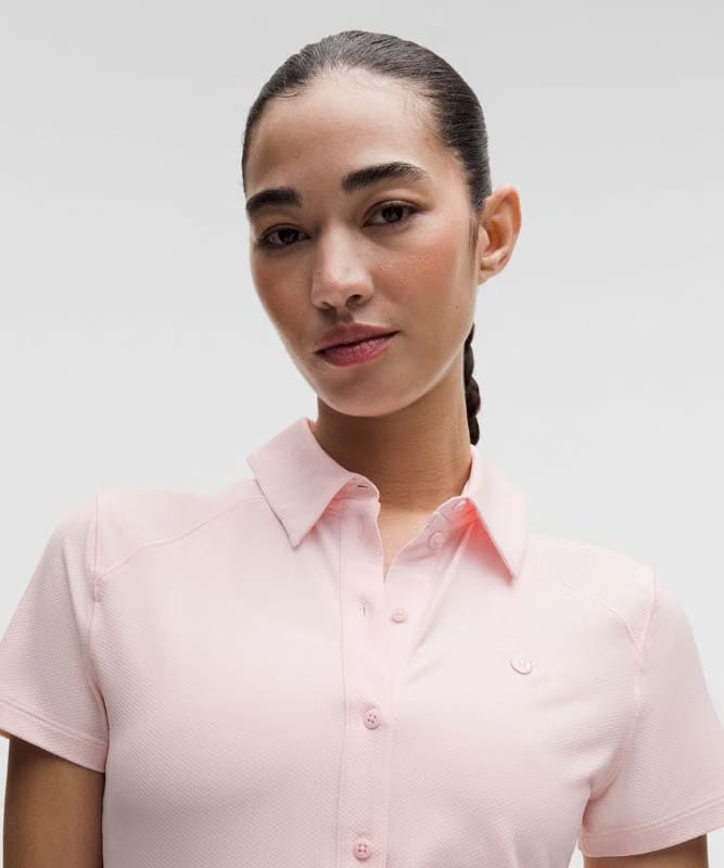 lululemon Quick-Dry Short-Sleeve Polo Shirt *Straight Hem - Pink Pearl