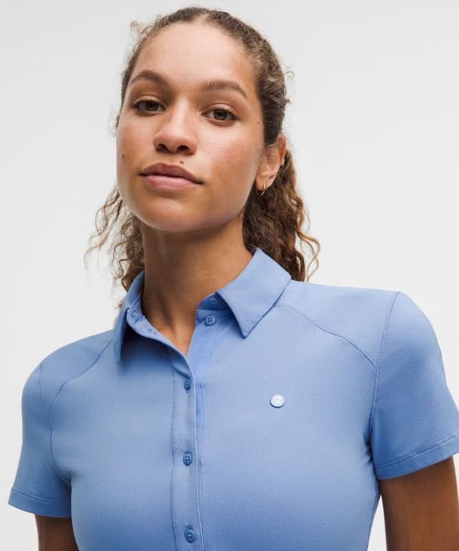 lululemon Quick-Dry Short-Sleeve Polo Shirt *Straight Hem - Prep Blue