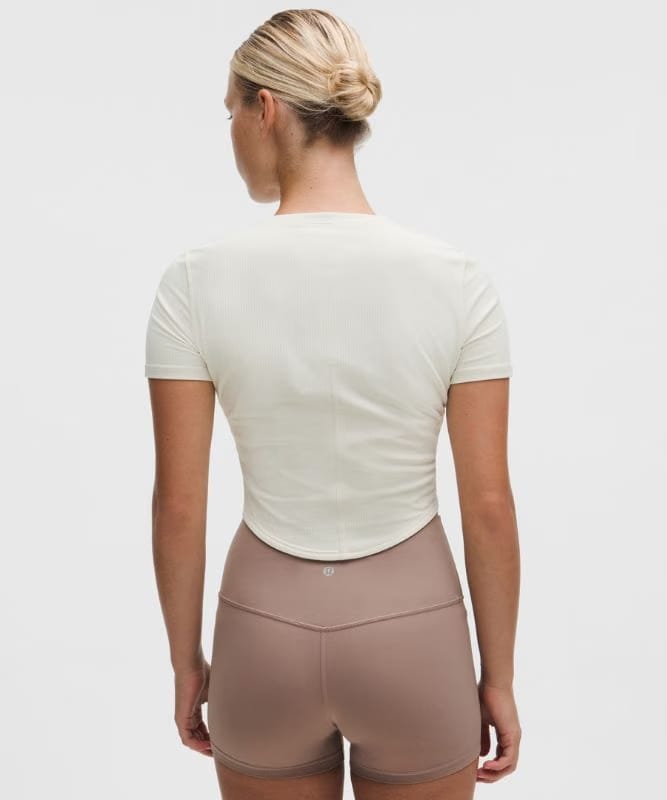lululemon Ribbed Nulu Split-Neck Short-Sleeve Shirt - Foam Cloud