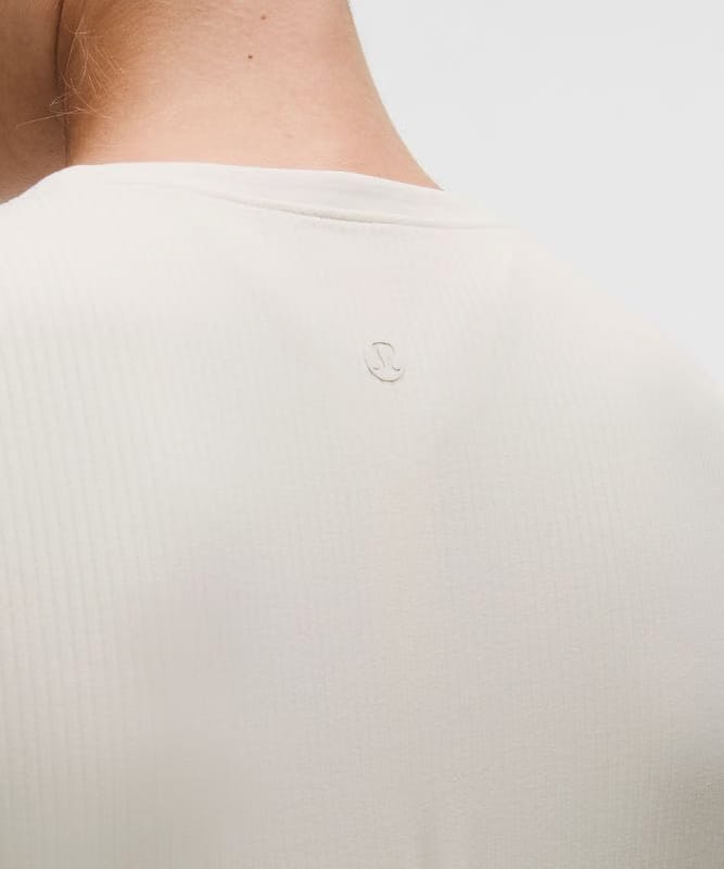 lululemon Ribbed Nulu Split-Neck Short-Sleeve Shirt - Foam Cloud