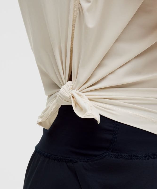 lululemon Side-Ruched Running Short-Sleeve Shirt - Light Ivory