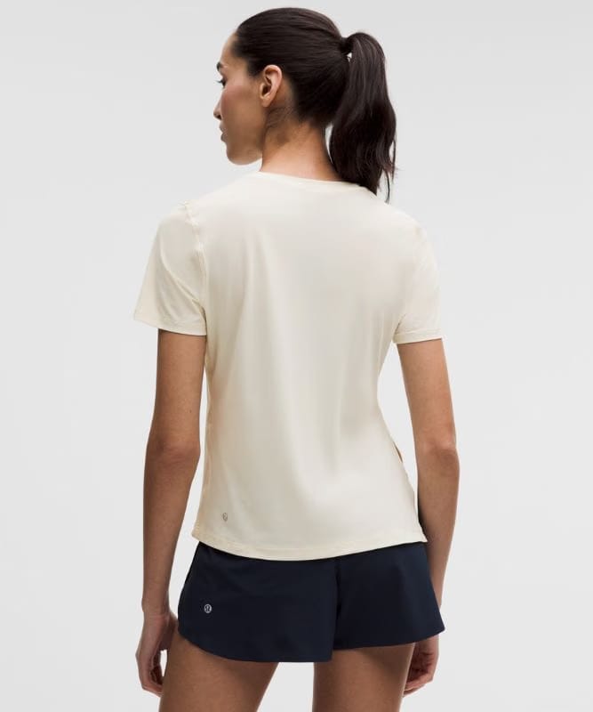 lululemon Side-Ruched Running Short-Sleeve Shirt - Light Ivory