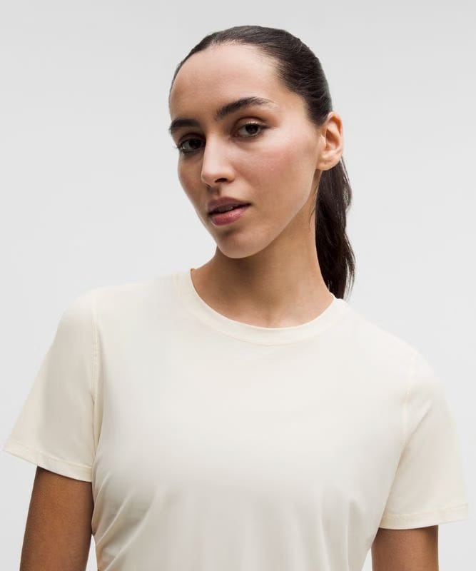 lululemon Side-Ruched Running Short-Sleeve Shirt - Light Ivory