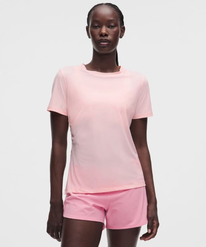 lululemon Side-Ruched Running Short-Sleeve Shirt - Pink Pearl