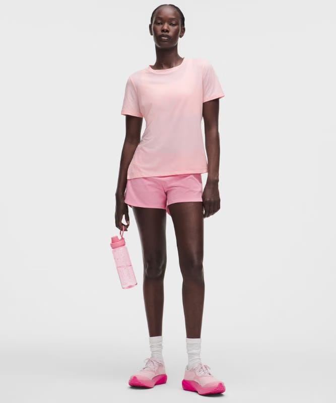 lululemon Side-Ruched Running Short-Sleeve Shirt - Pink Pearl