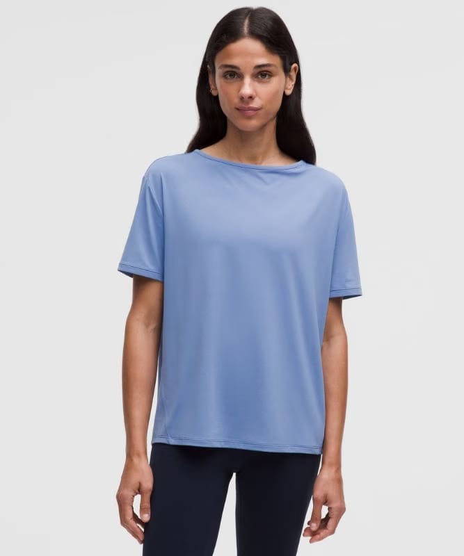lululemon SmoothCover Mesh-Back Short-Sleeve Shirt - Prep Blue