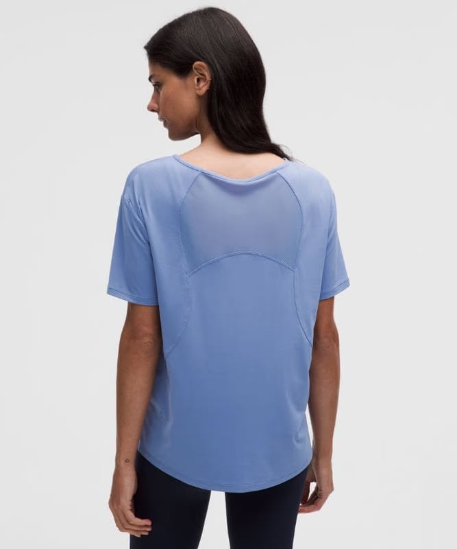lululemon SmoothCover Mesh-Back Short-Sleeve Shirt - Prep Blue