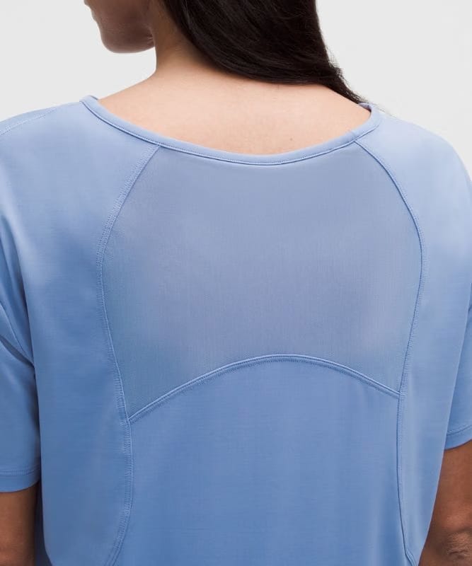 lululemon SmoothCover Mesh-Back Short-Sleeve Shirt - Prep Blue
