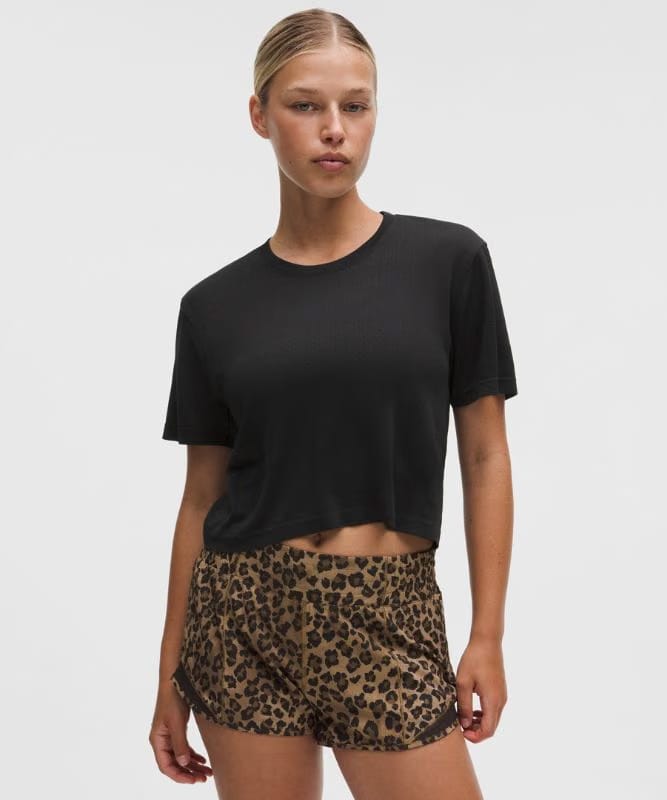 lululemon Swiftly Perforated Stripe Short-Sleeve Shirt - Black/Black
