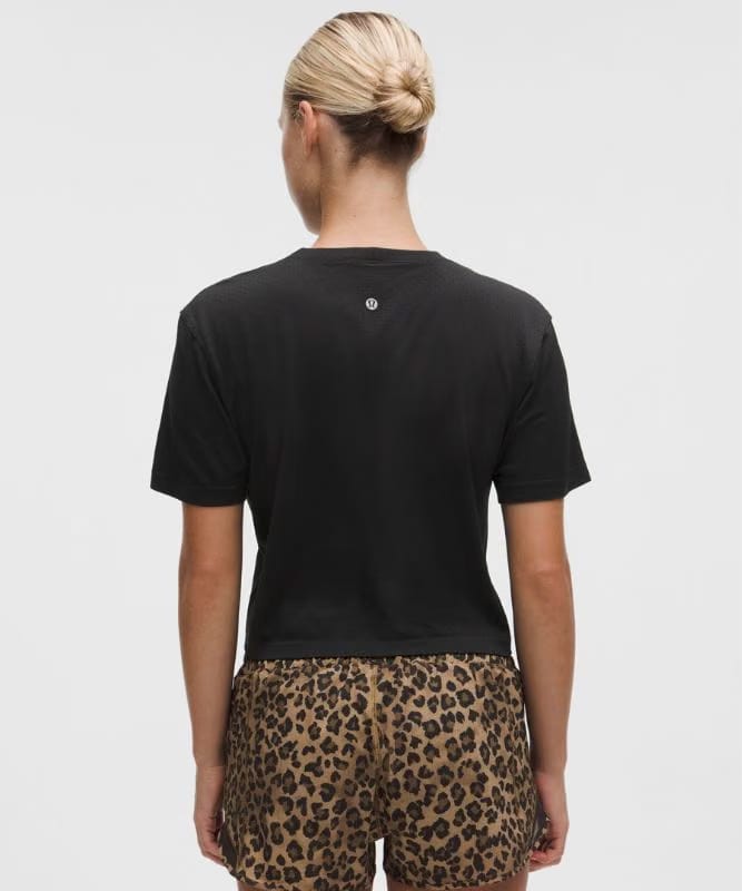 lululemon Swiftly Perforated Stripe Short-Sleeve Shirt - Black/Black