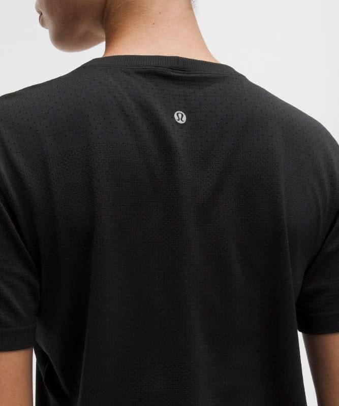 lululemon Swiftly Perforated Stripe Short-Sleeve Shirt - Black/Black