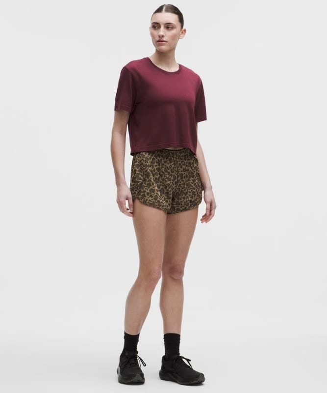 lululemon Swiftly Perforated Stripe Short-Sleeve Shirt - Burgundy Bay/Burgundy Bay