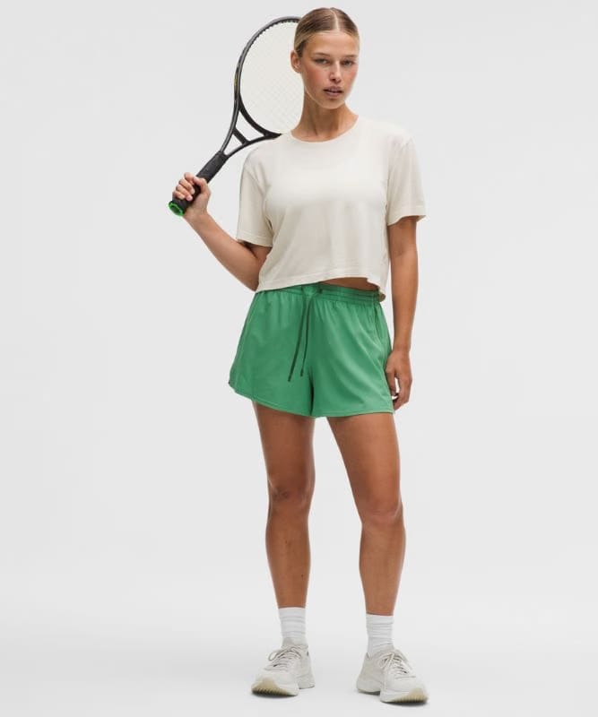 lululemon Swiftly Perforated Stripe Short-Sleeve Shirt - Light Ivory/Light Ivory