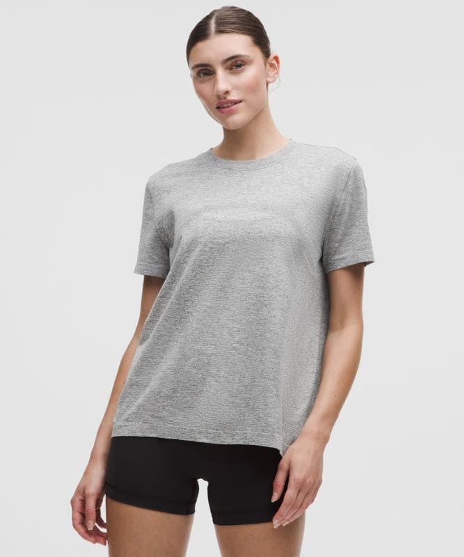lululemon Swiftly Relaxed Short-Sleeve Shirt Hip Length *Updated Fit - Slate/White