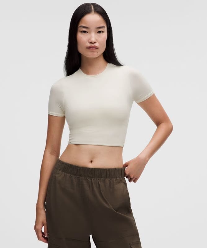 lululemon Wundermost Ultra-Soft Nulu Crewneck Cropped T-Shirt - Black