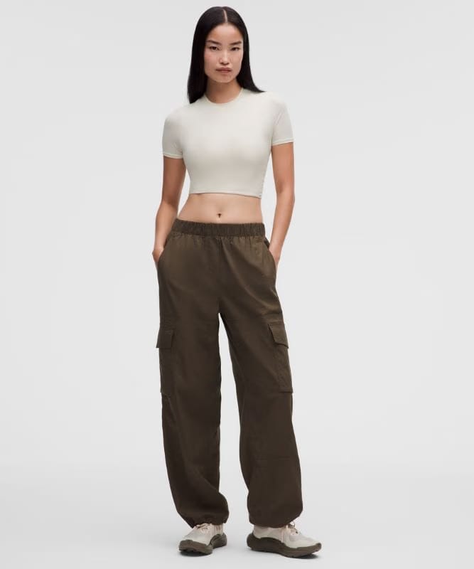 lululemon Wundermost Ultra-Soft Nulu Crewneck Cropped T-Shirt - Black
