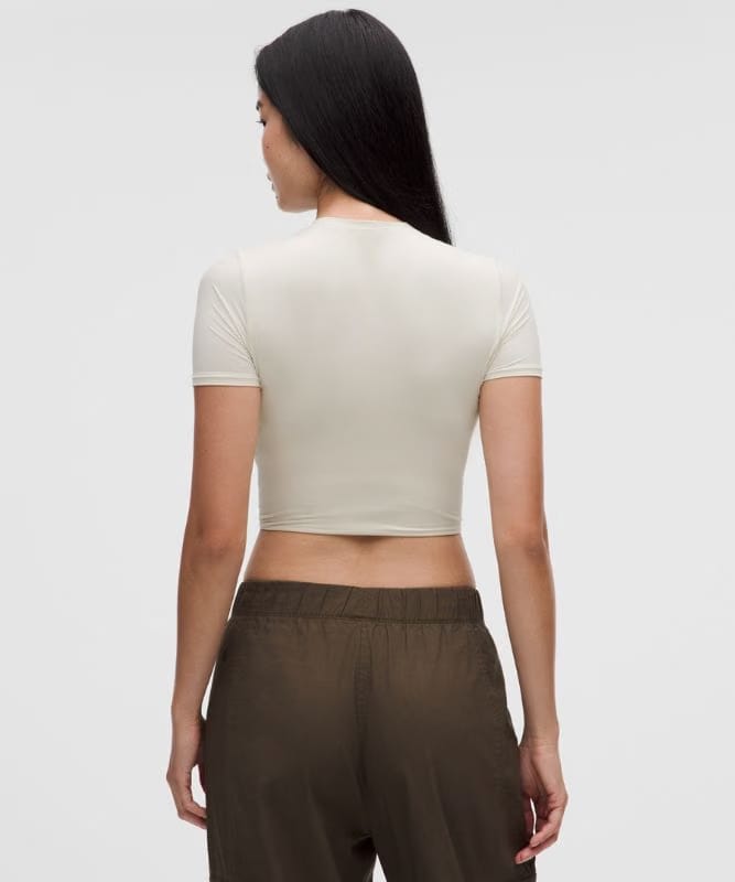 lululemon Wundermost Ultra-Soft Nulu Crewneck Cropped T-Shirt - Black