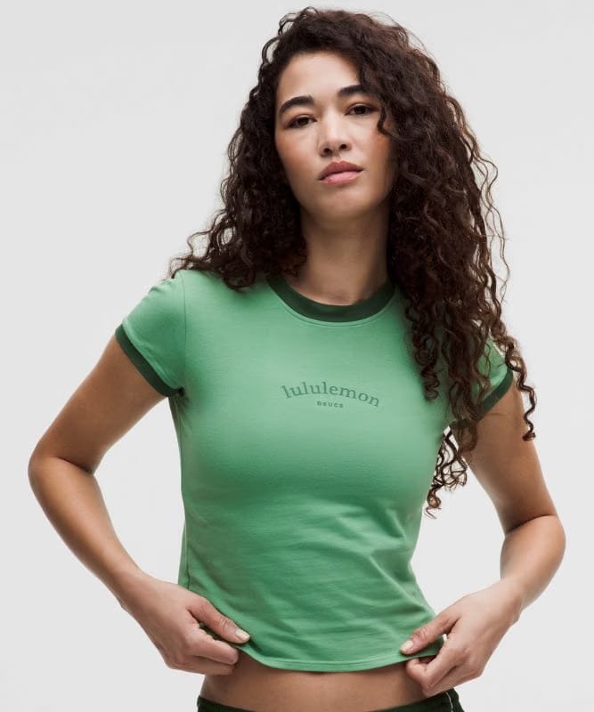 lululemon Organic Cotton Ringer Baby T-Shirt *Tennis Deuce - Canteen Green/Ivy Grove