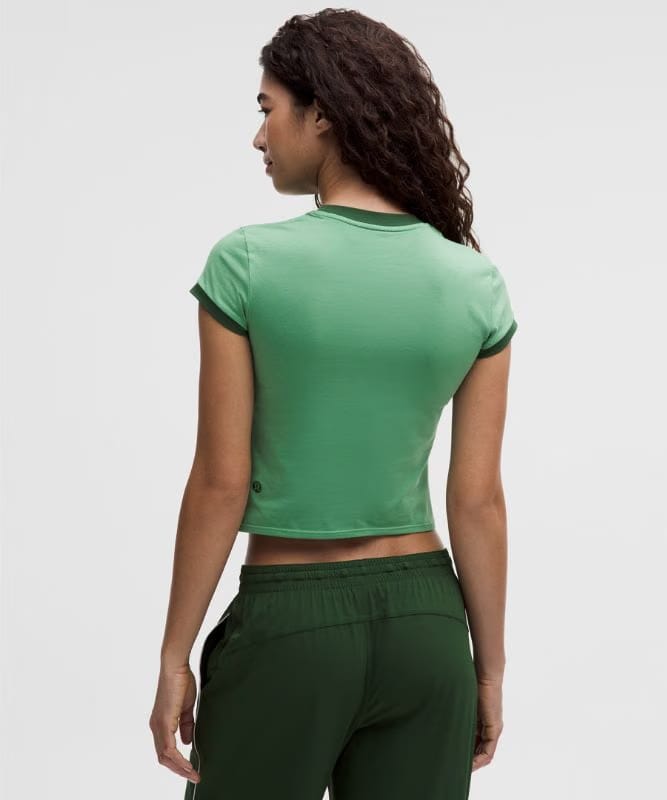 lululemon Organic Cotton Ringer Baby T-Shirt *Tennis Deuce - Canteen Green/Ivy Grove