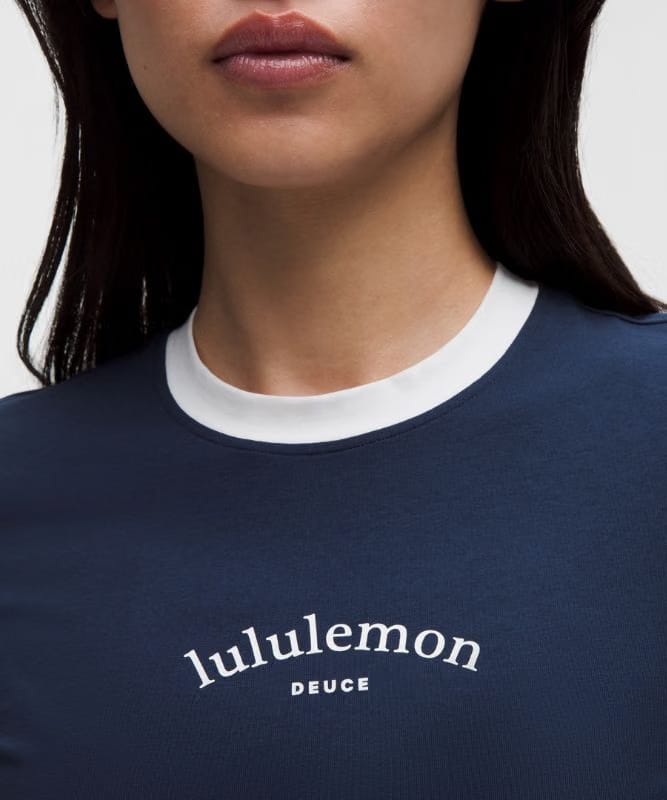 lululemon Organic Cotton Ringer Baby T-Shirt *Tennis Deuce - Club Blue/White