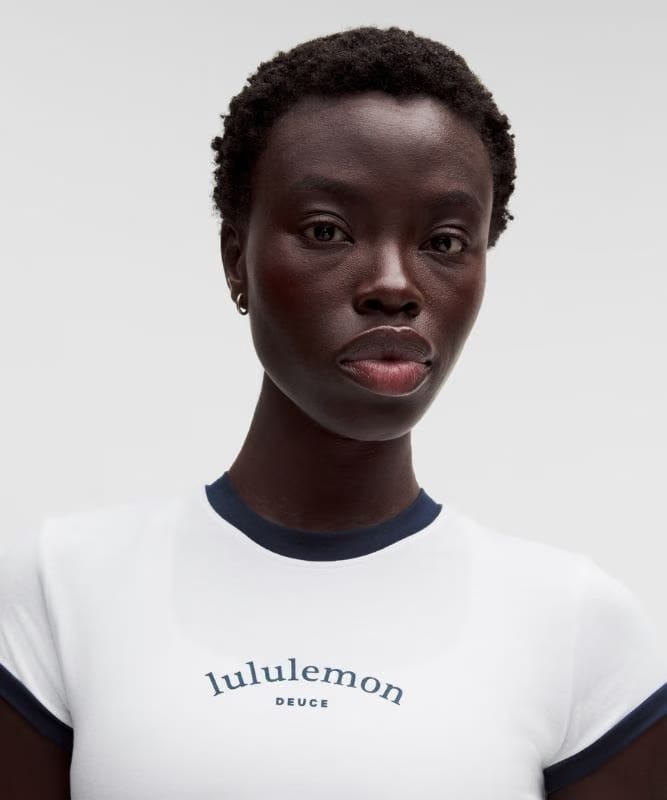 lululemon Organic Cotton Ringer Baby T-Shirt *Tennis Deuce - White/Club Blue