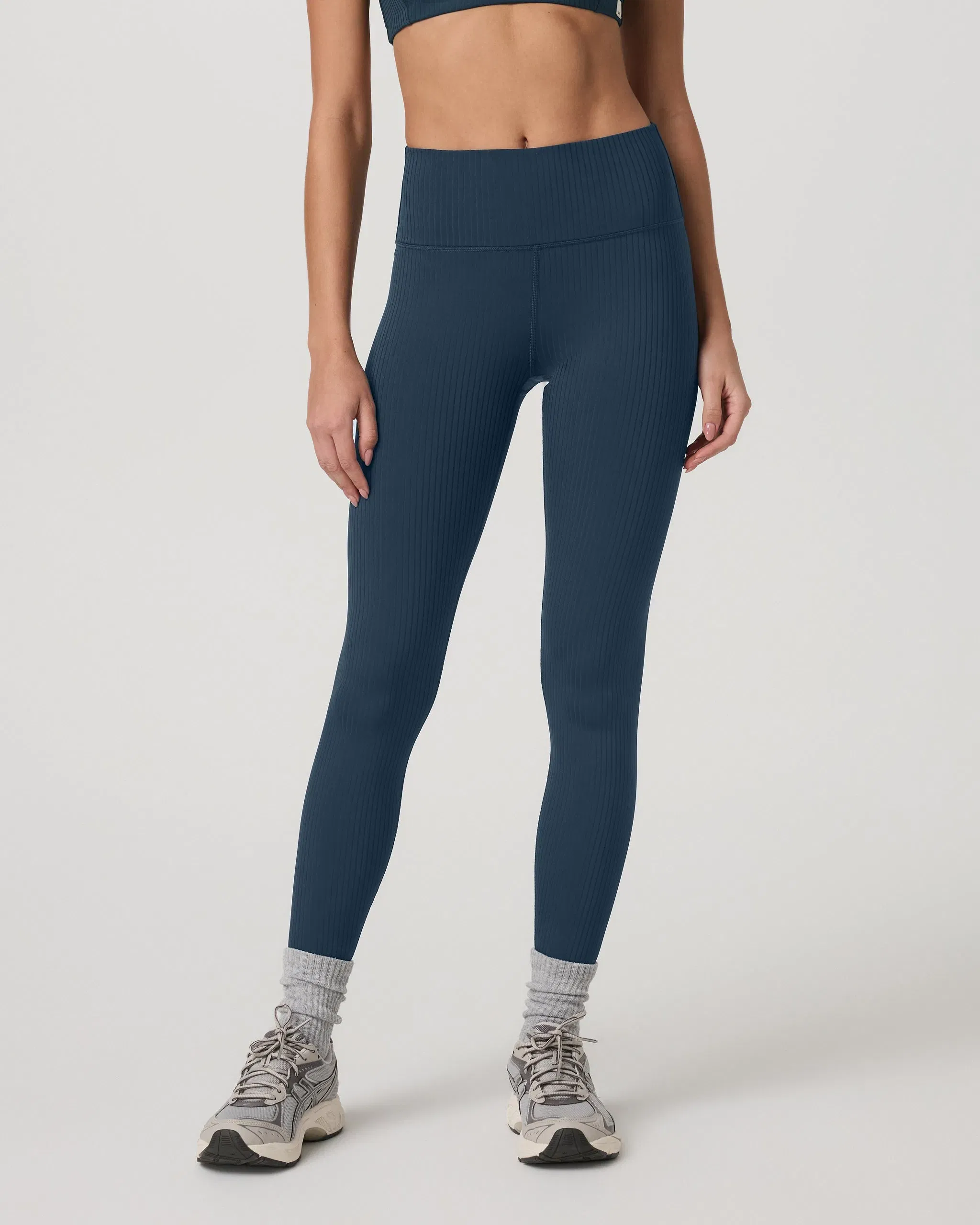 Vuori Inversion Rib Legging - Ocean Blue