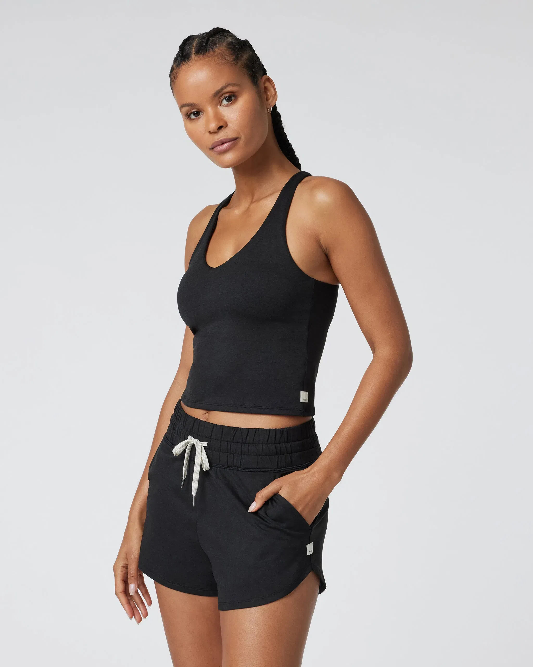 Vuori Halo Performance Crop 2.0 - Black Heather