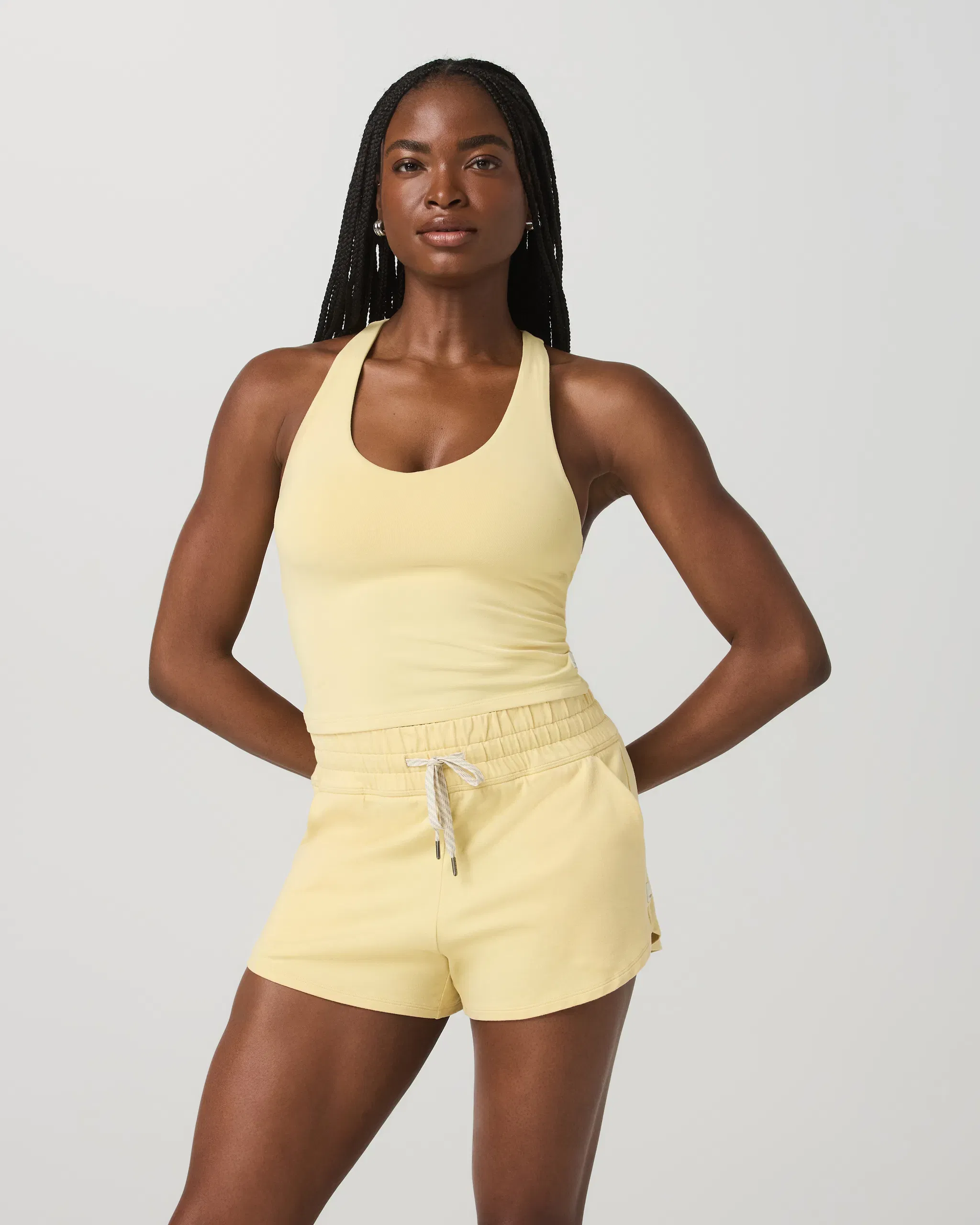 Vuori Halo Performance Crop 2.0 - Lemon Snap Heather