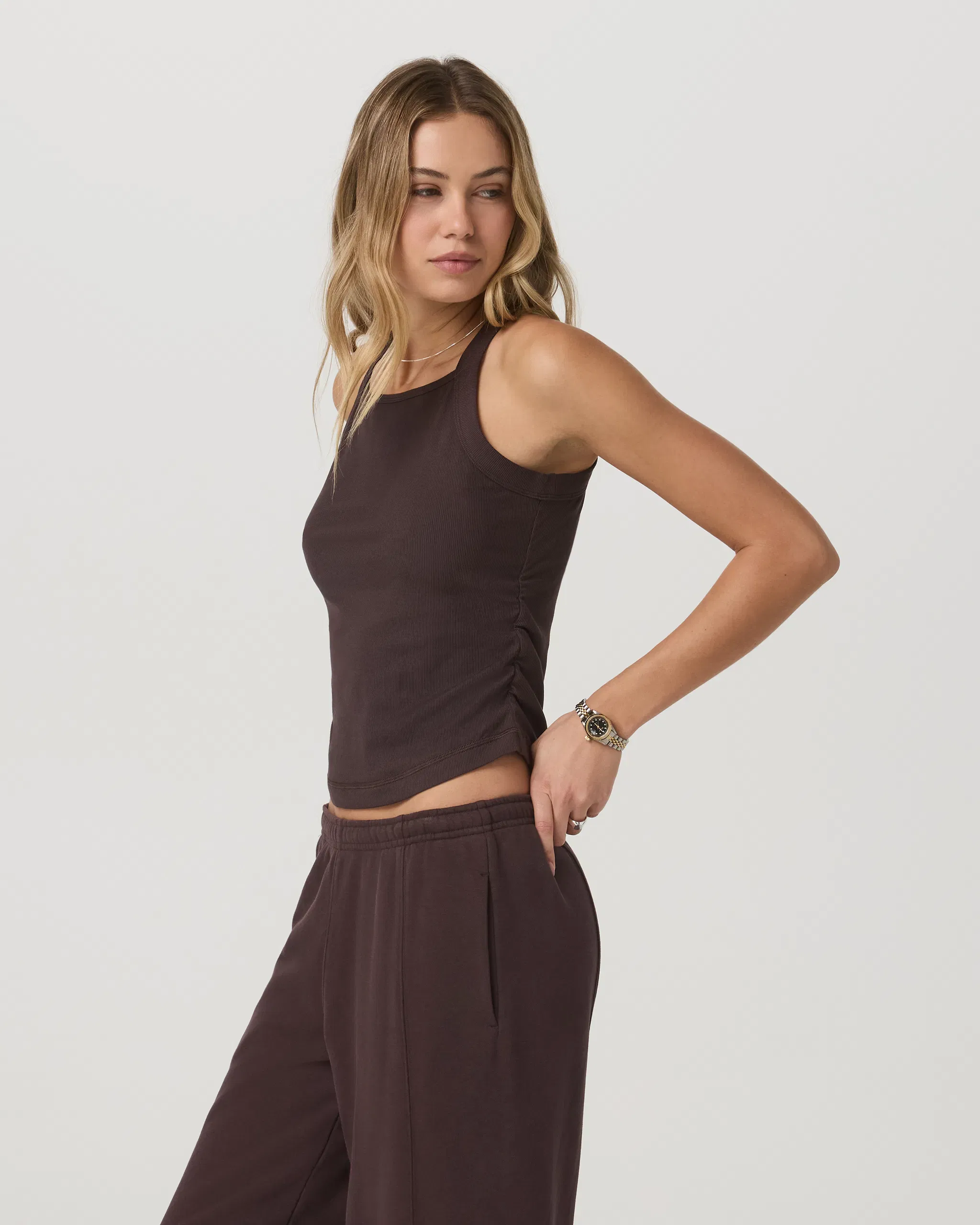 Vuori Pose Cooper Tank - French Roast