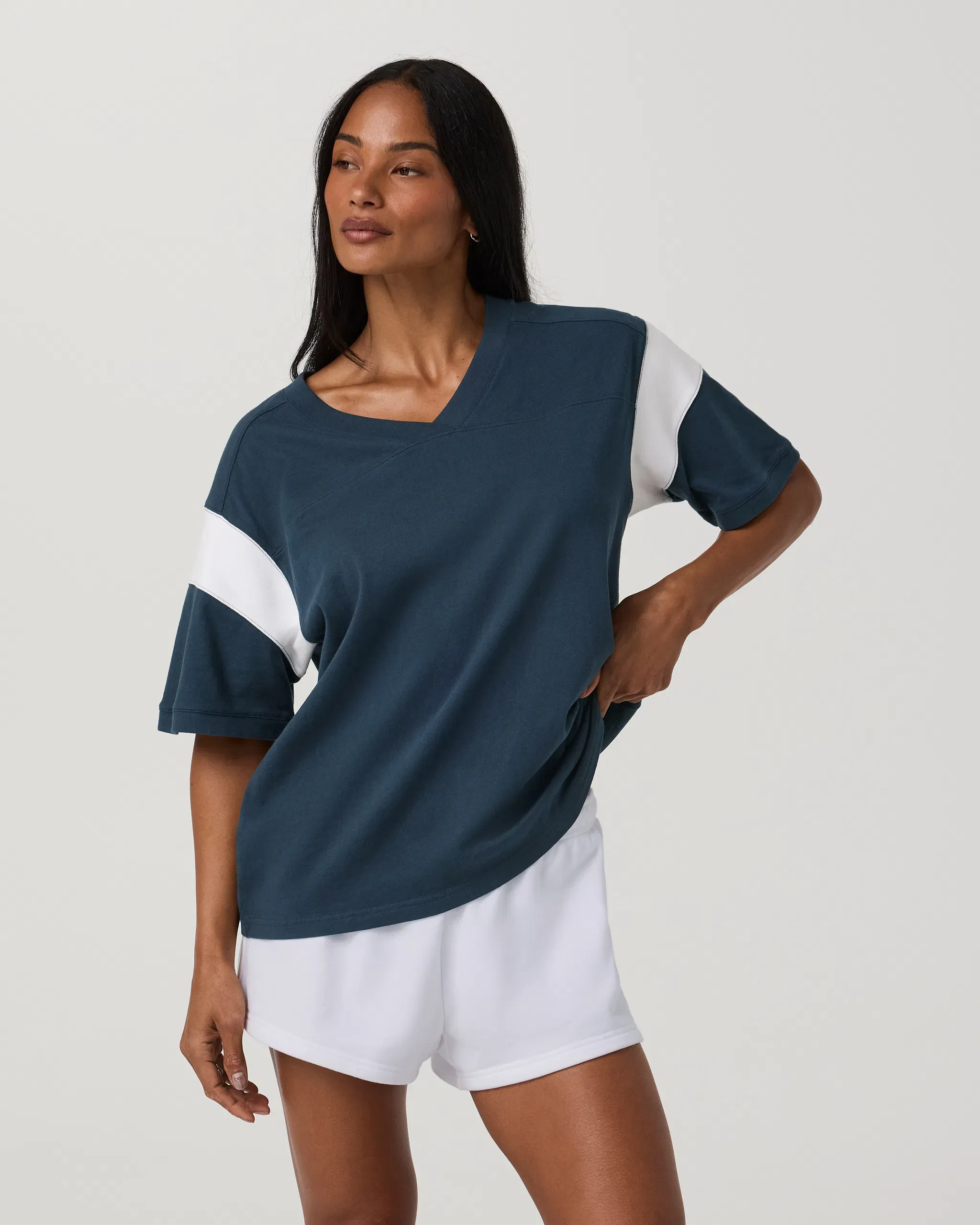 Vuori Heavyweight Cotton Varsity T-Shirt - Ocean Blue