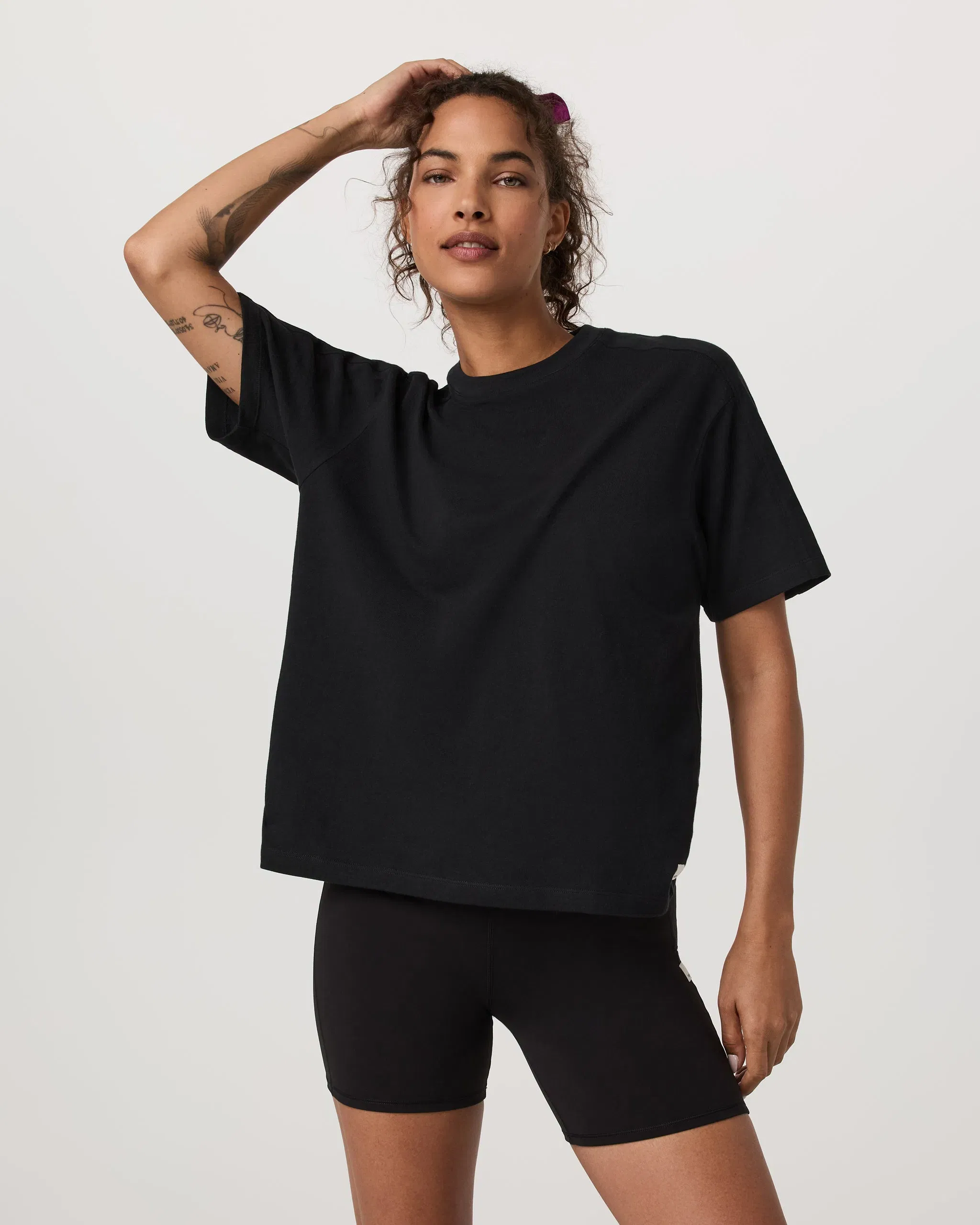 Vuori Short Sleeve Heavyweight Oversized Cotton T-Shirt - Black