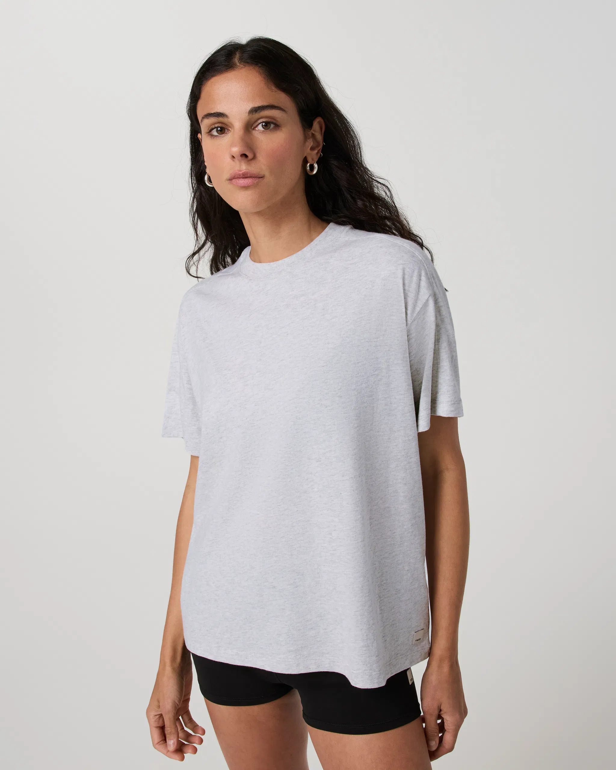 Vuori Short Sleeve Heavyweight Oversized Cotton T-Shirt - Pale Grey Heather