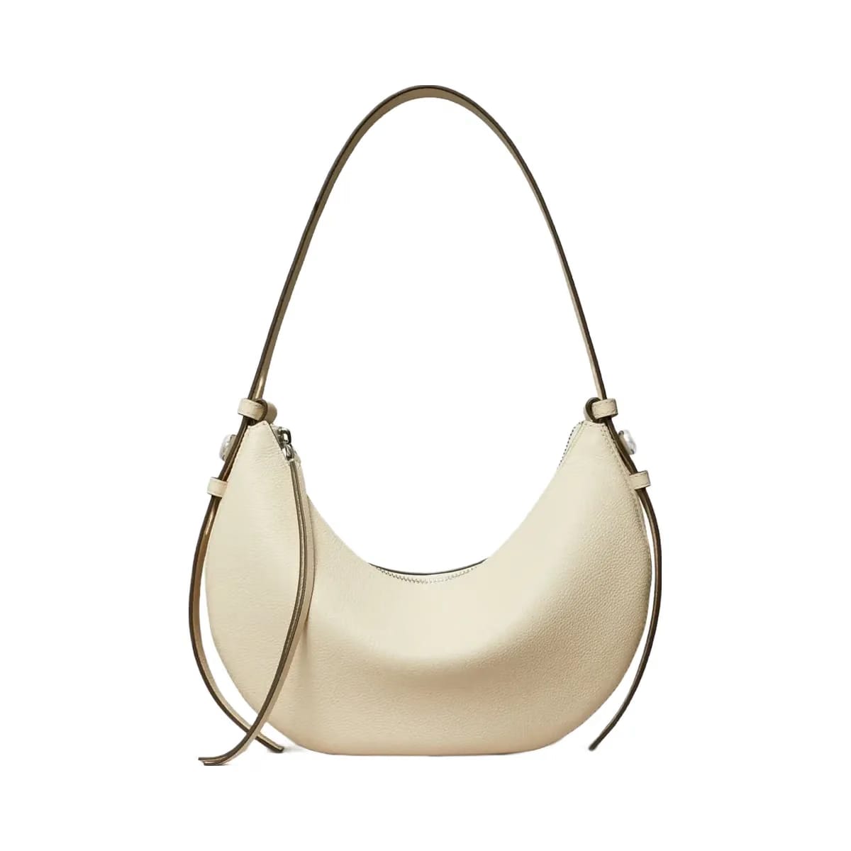 Tory Burch Romy Half Moon Bag Light Cream
