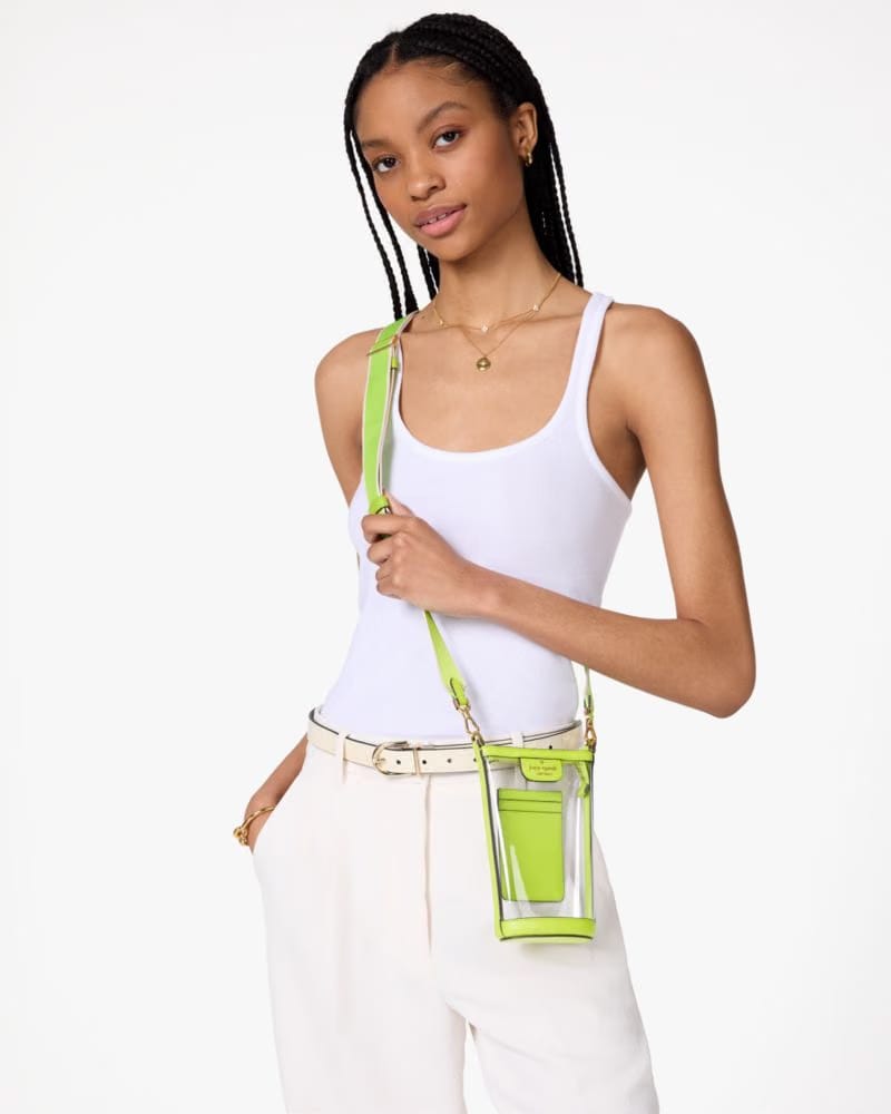 Kate Spade Clare Clear Phone Crossbody Grasshopper Green