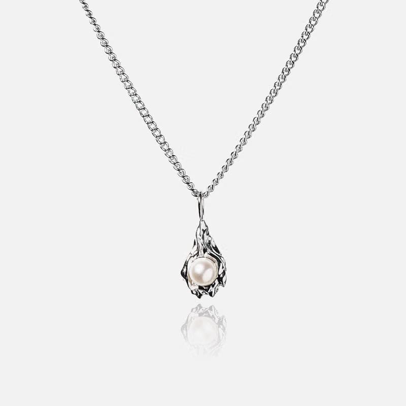 Meteorite Pendant with Curb Chain