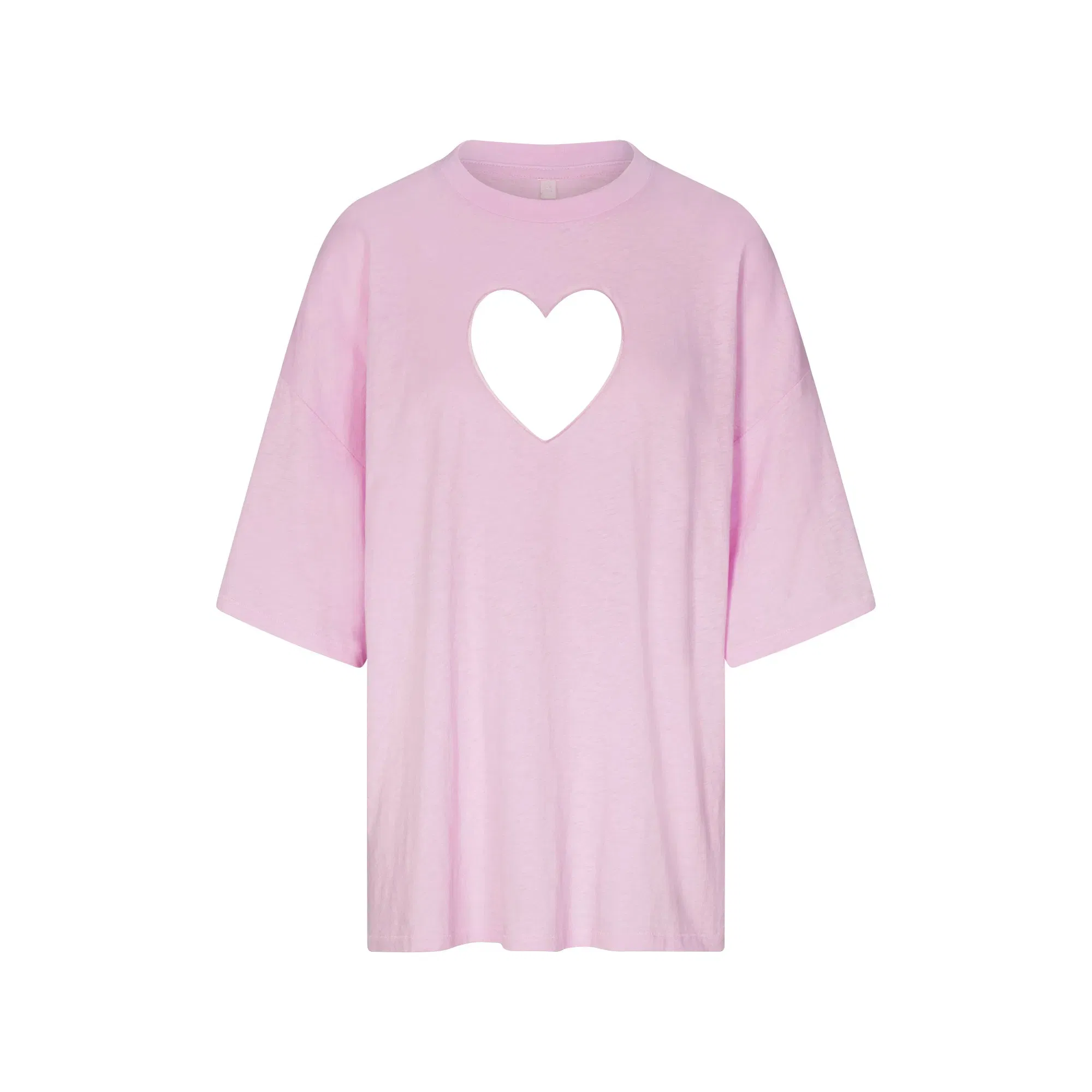 WORN IN JERSEY HEART OVERSIZED T-SHIRT | BABY PINK