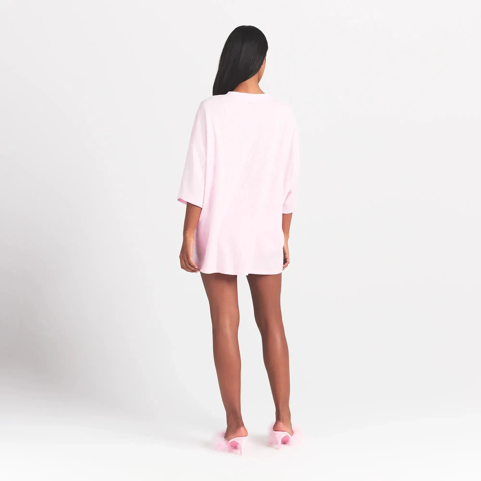 WORN IN JERSEY HEART OVERSIZED T-SHIRT | BABY PINK