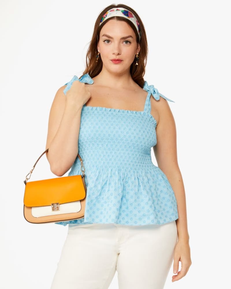 Embroidered Smocked Top