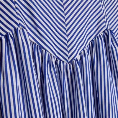 Petite Navy V Neck Stripe Midi Dress