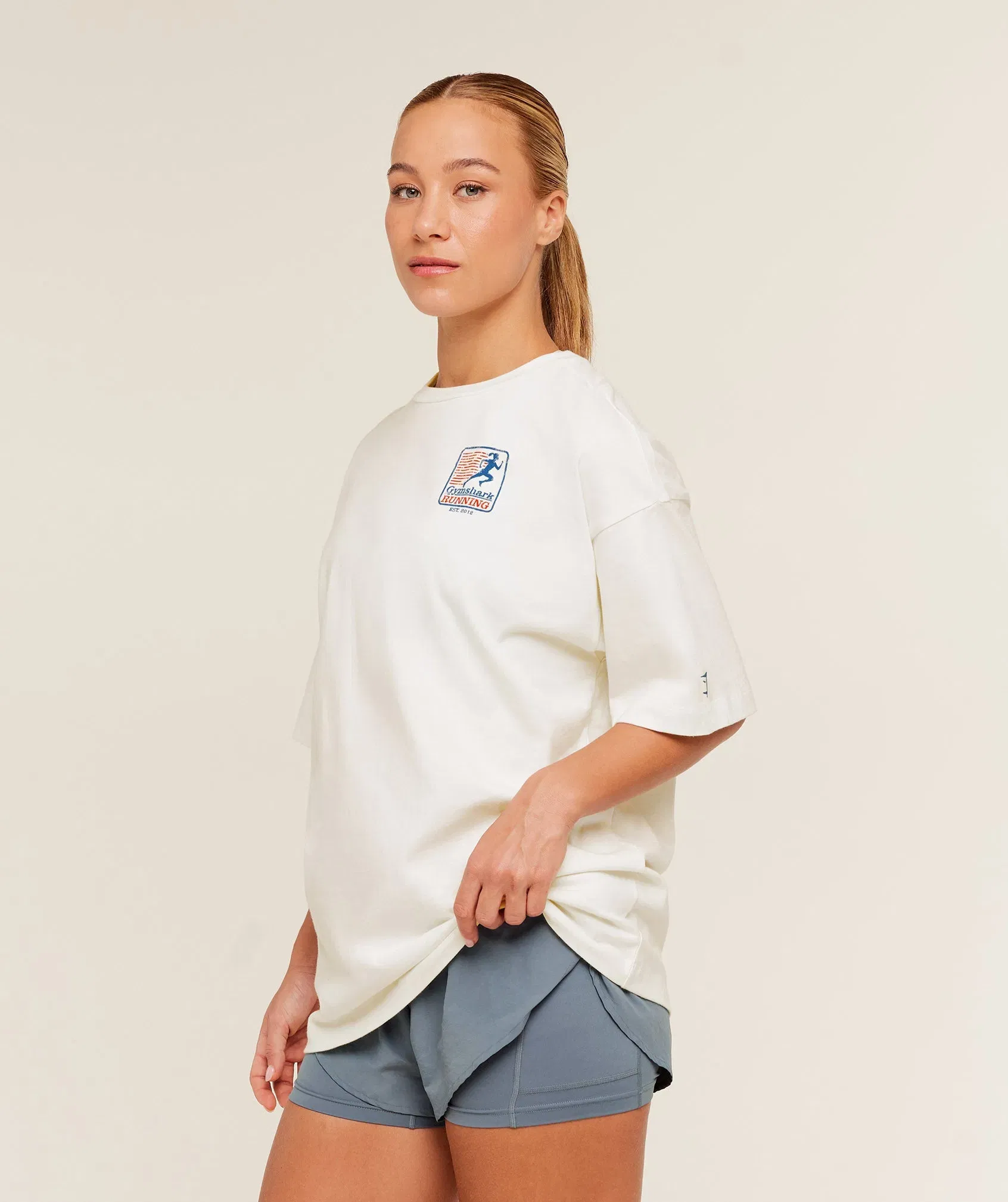 Gymshark Run Club Graphic Short Sleeve T-Shirt - GS Soft White