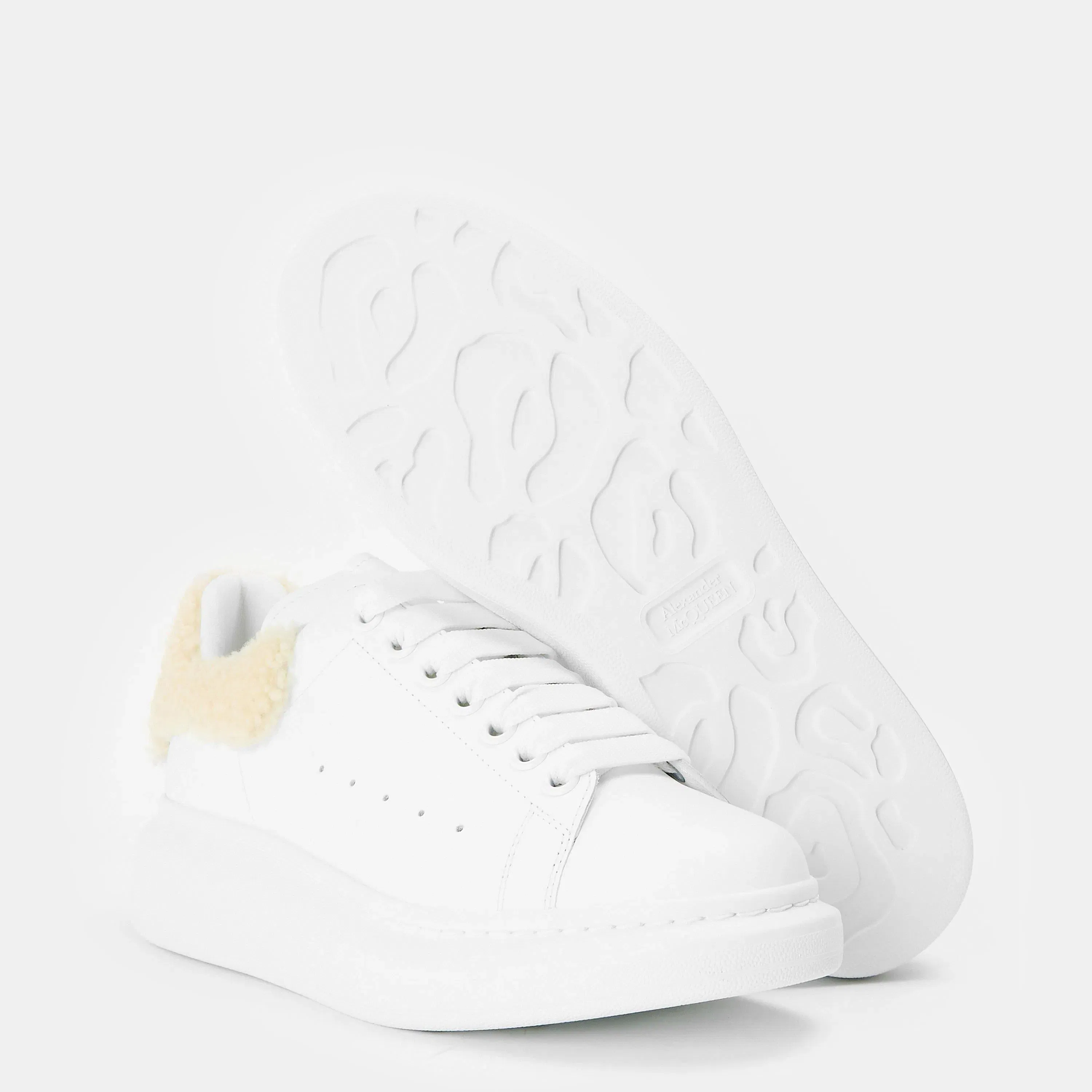 Logo Print Leather Oversized Trainers