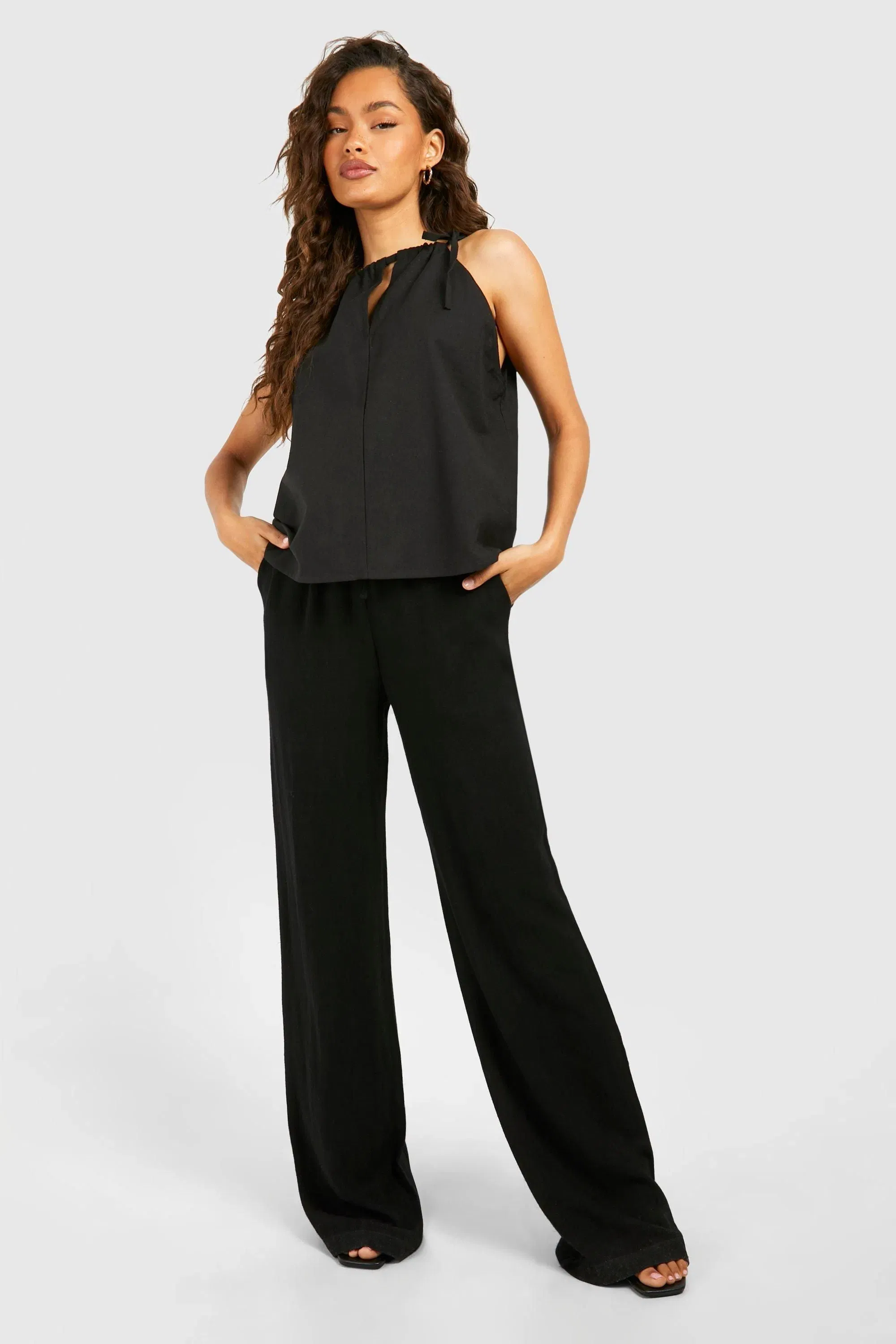 Linen Look Strappy Top