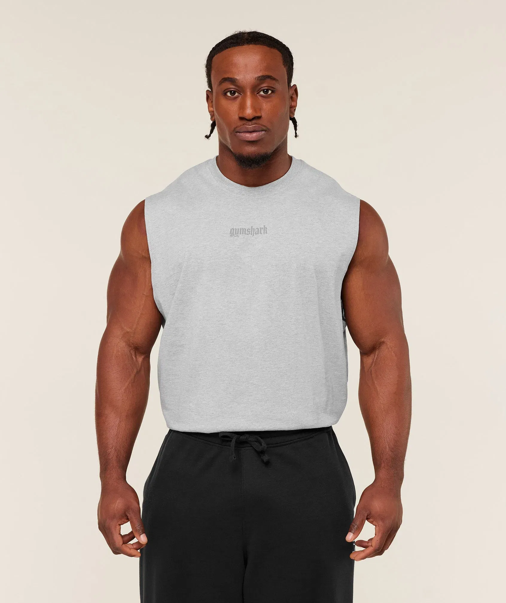 Gymshark Olde English Tank - Bros Soft Grey Marl
