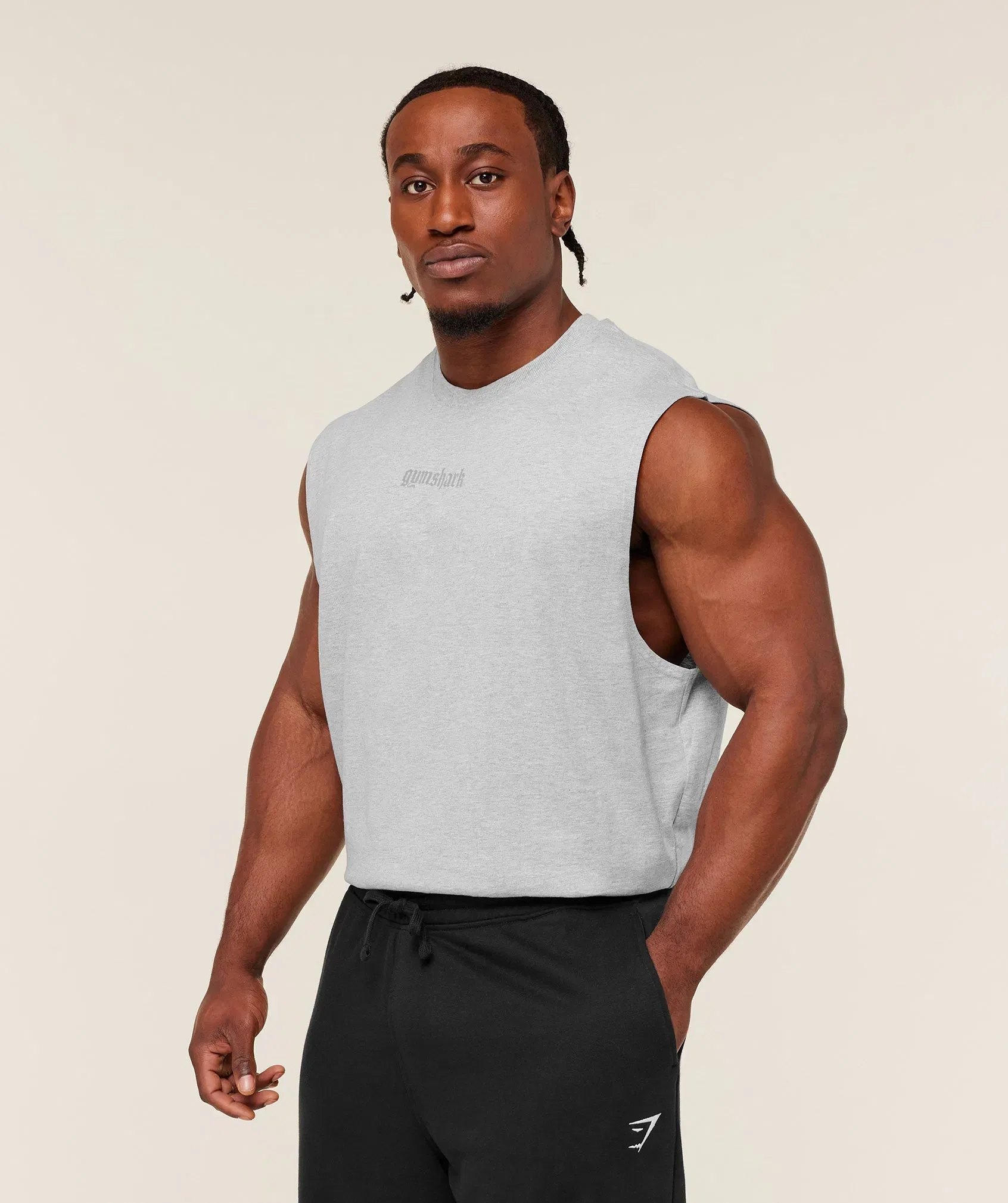 Gymshark Olde English Tank - Bros Soft Grey Marl